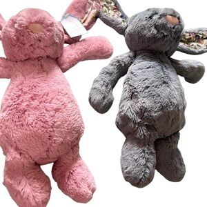 Jellycat Pink and Gray Plush Bunny